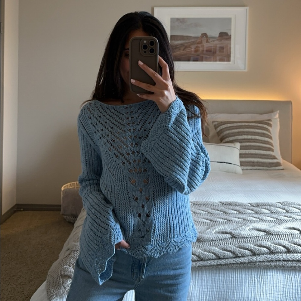 Blue knit sweater